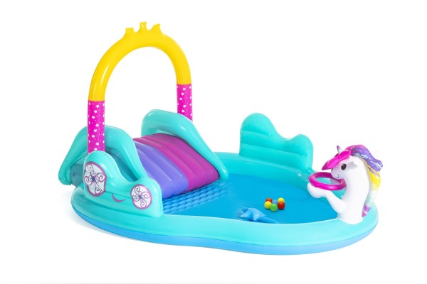 Bestway | Centre de jeu d'eau chariot licorne magique 9 pieds
