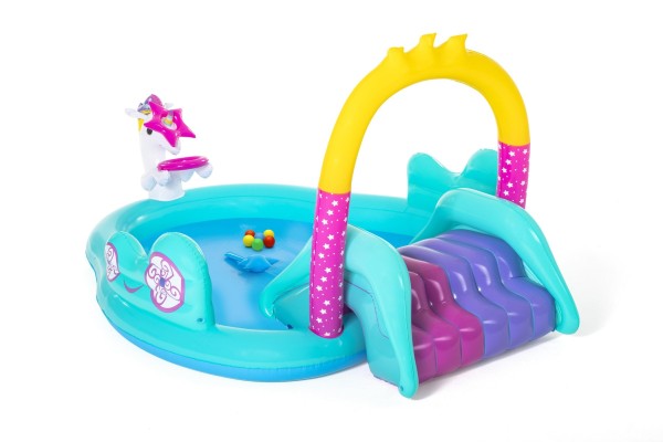 Bestway | Centre de jeu d'eau chariot licorne magique 9 pieds