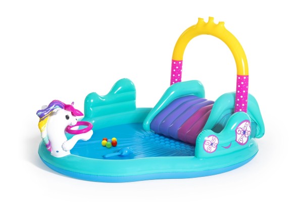 Bestway | Centre de jeu d'eau chariot licorne magique 9 pieds