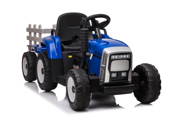 Camion agricole électrique pour enfant, 12V 4.5AH*1 + 2 moteurs, bleu, télécommandé 2.4G