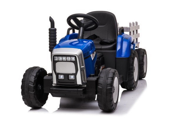 Camion agricole électrique pour enfant, 12V 4.5AH*1 + 2 moteurs, bleu, télécommandé 2.4G