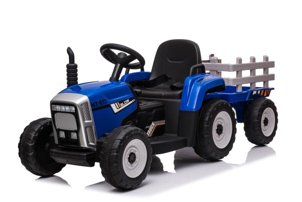 Camion agricole électrique pour enfant, 12V 4.5AH*1 + 2 moteurs, bleu, télécommandé 2.4G