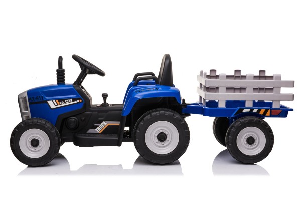 Camion agricole électrique pour enfant, 12V 4.5AH*1 + 2 moteurs, bleu, télécommandé 2.4G