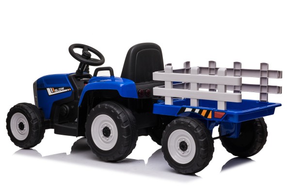 Camion agricole électrique pour enfant, 12V 4.5AH*1 + 2 moteurs, bleu, télécommandé 2.4G