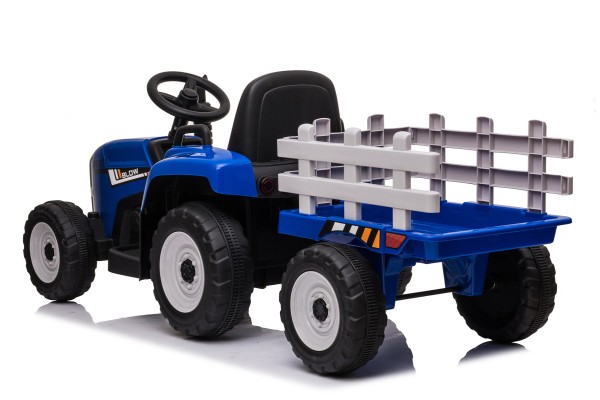Camion agricole électrique pour enfant, 12V 4.5AH*1 + 2 moteurs, bleu, télécommandé 2.4G