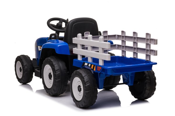 Camion agricole électrique pour enfant, 12V 4.5AH*1 + 2 moteurs, bleu, télécommandé 2.4G