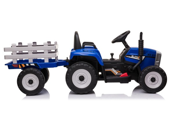 Camion agricole électrique pour enfant, 12V 4.5AH*1 + 2 moteurs, bleu, télécommandé 2.4G