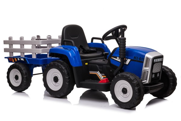 Camion agricole électrique pour enfant, 12V 4.5AH*1 + 2 moteurs, bleu, télécommandé 2.4G