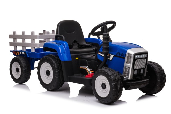 Camion agricole électrique pour enfant, 12V 4.5AH*1 + 2 moteurs, bleu, télécommandé 2.4G