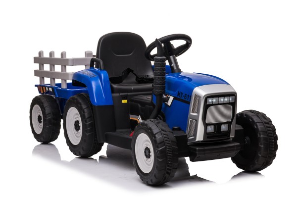 Camion agricole électrique pour enfant, 12V 4.5AH*1 + 2 moteurs, bleu, télécommandé 2.4G