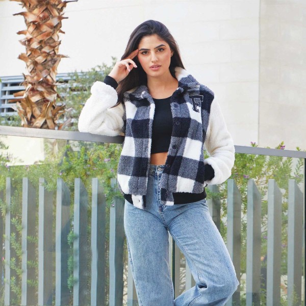 Plaid Sherpa Bomber