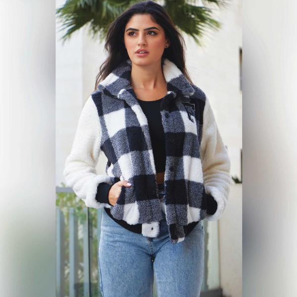 Plaid Sherpa Bomber