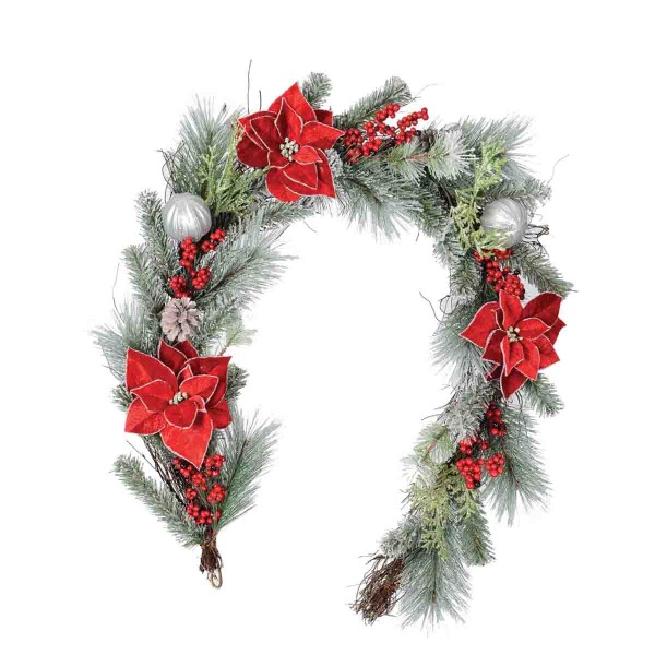 1.8m Mixed Frosted Pine Garland