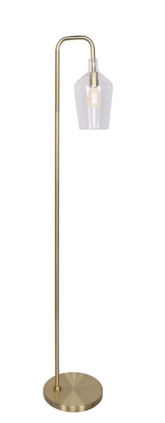 Floor Lamp Antique Brass W/glass Shade 25x30x160