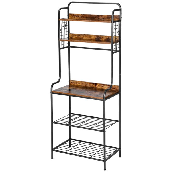 Bakers Metal Rack With Wood Shelves
