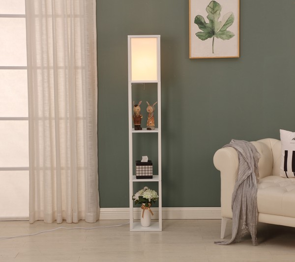 Floor Lamp with Shelf Organizer