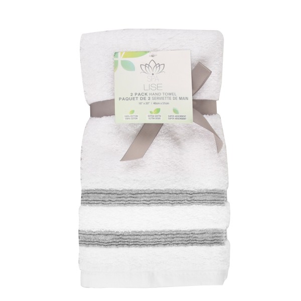 Lise Stripe 2 Pack Serviette de toilette