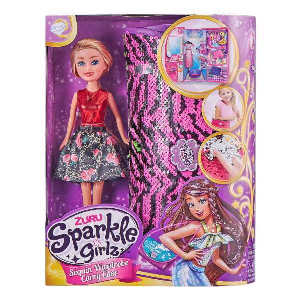Sparkle Girlz Playset Dolls W/carrying Case