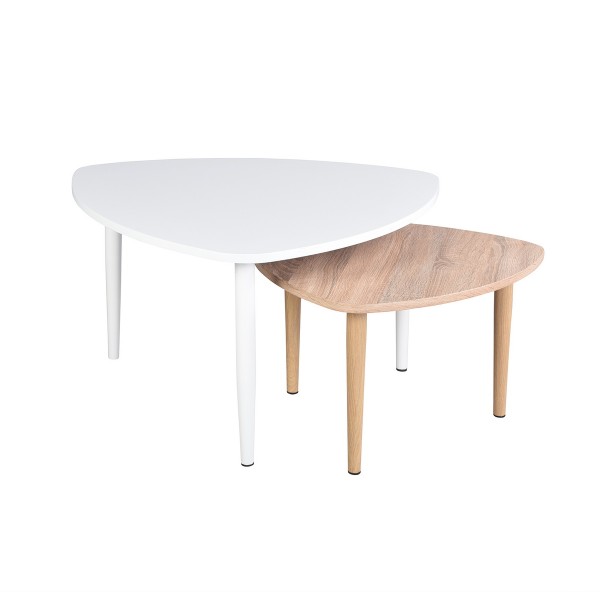 Agatha | Ensemble de 2 tables basses | Tube en acier avec dessus de table en PB