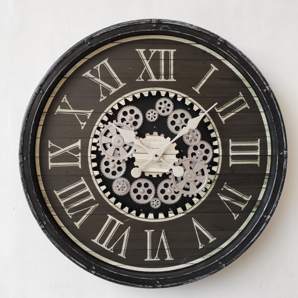 Horloge vintage avec engrenages mobiles