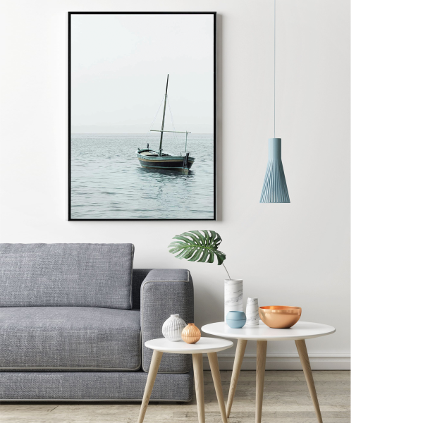 Boats On Water Canvas With frame