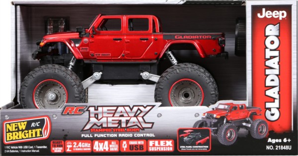 New Bright 9in R/c 4x4 Heavy Metal Jeep Gladiator Ffjusb 2.4ghz