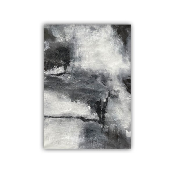 Abstract Black White S22-70x100 Printed Canvas