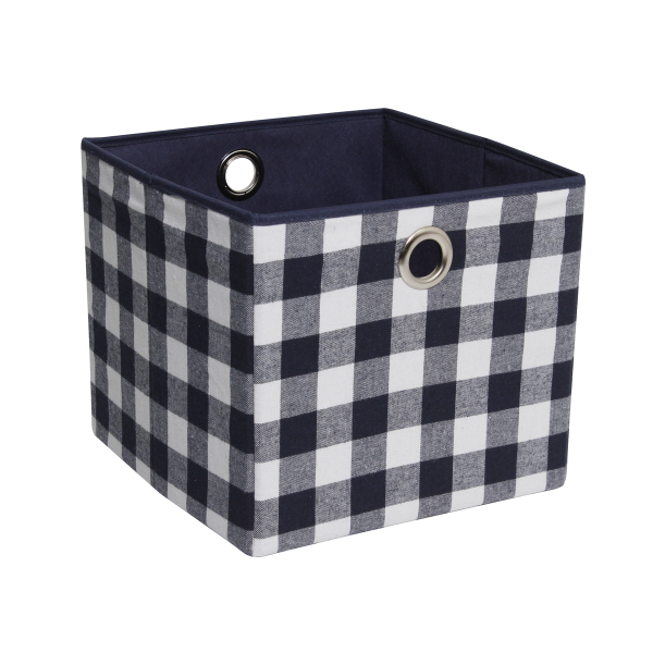Plaid Fabric Square Basket 30*30*26.5