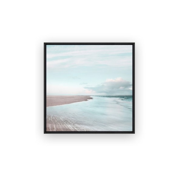 Canvas Framed Cloudy Beach