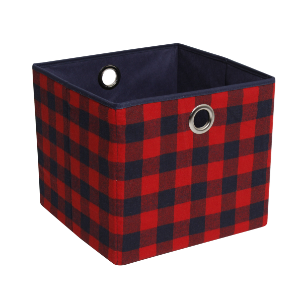 Plaid Fabric Square Basket 30*30*26.5