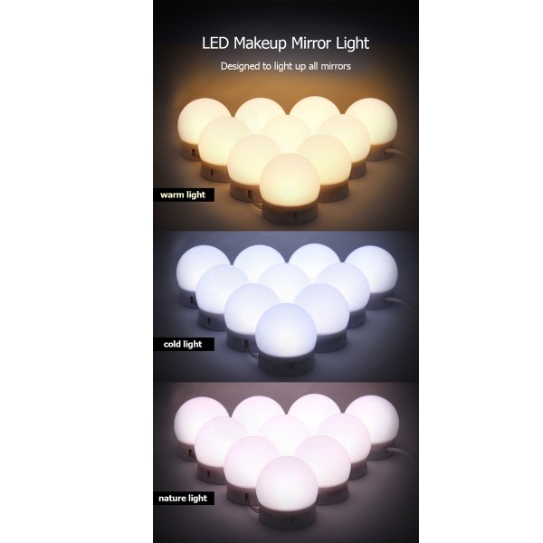 WATTSON - Mirror Light Light 10 Bulbs
