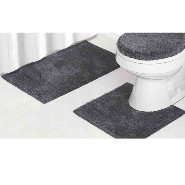 LE SPA - 3pc Bath Mat Set With Latex Anti Slip Backing