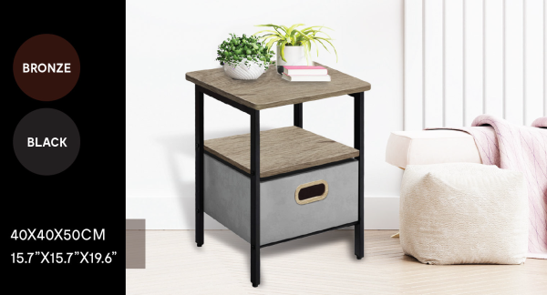 Atelier Du Nord - 2-tier Side Table With Storage Drawer