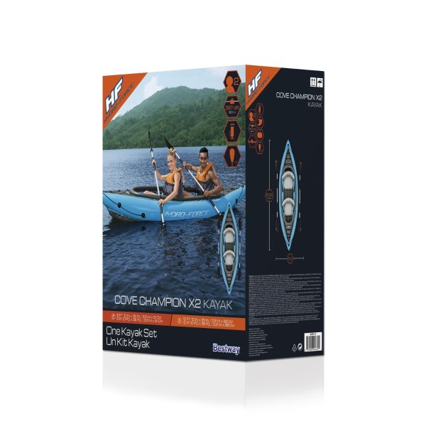 Kayak gonflable ''Cove Champion'' Ensemble pour deux personnes (10')