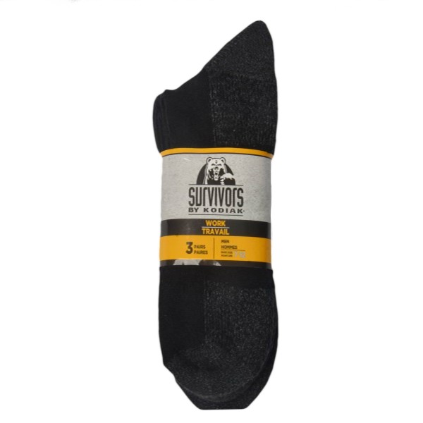 Kodiak - Paquet de 3 chaussettes de travail | Noir
