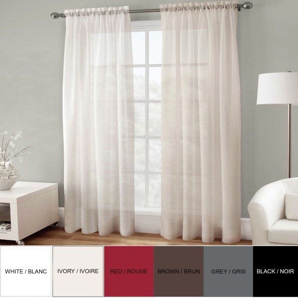 Basic Elegance - Panneau passe-tringle en voile semi-transparent