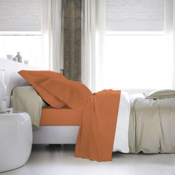 Blanc De Blanc - T1200 Cotton Rich Sheet, Tangerine, Queen - Magasins Hart | Hart Stores