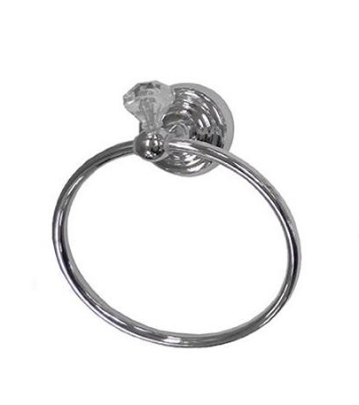 Towel Ring Chrome Plated With Crystal