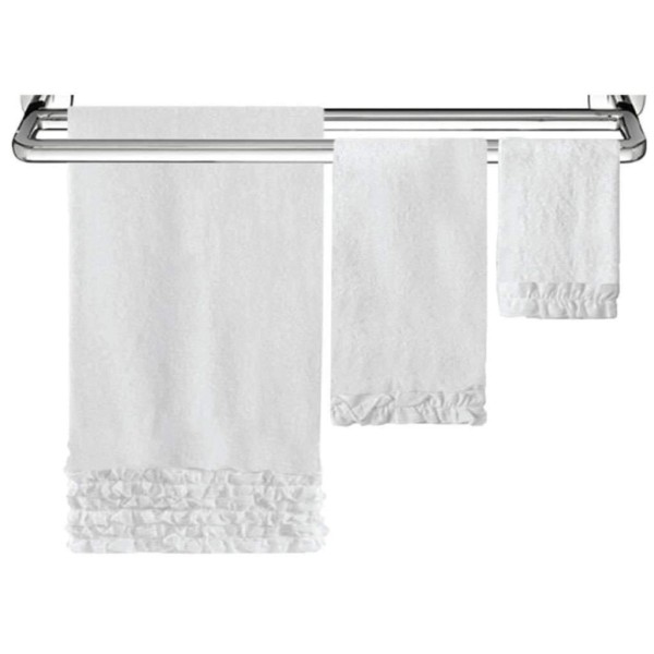 Hand Towel Ruffled Cotton White 15x26in - Magasins Hart | Hart Stores