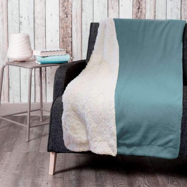 Microfleece Throw 50x60 Light Blue Reverse To Sherpa - Magasins Hart | Hart Stores