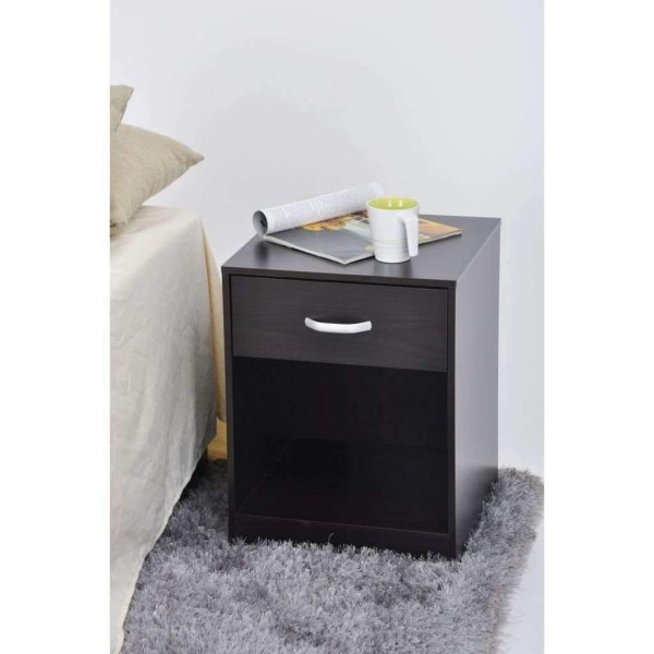 Studio 707 - Night Stand with Drawer & Storage, Espresso - Magasins Hart | Hart Stores