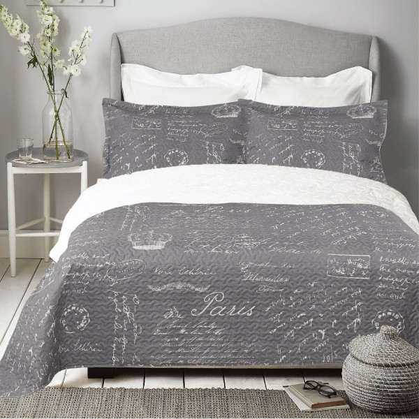 Paris - 3 Piece Grey Quilt Set - Magasins Hart | Hart Stores