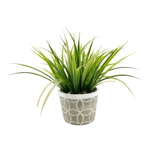 Artificial Grass Plant with Cement Pot | Cercle Star Design - Magasins Hart | Hart Stores
