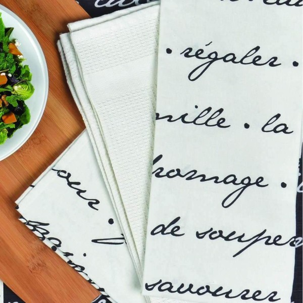 Tea Towel Set 3pc Elise 18x26in Assorted - Magasins Hart | Hart Stores
