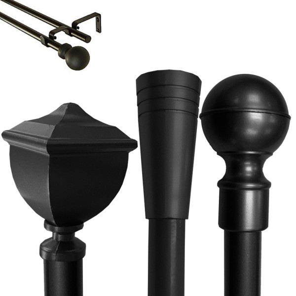 KATINA DOUBLE POLE SET - BLACK - Magasins Hart | Hart Stores
