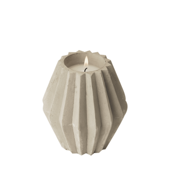 Cement Casted Candle Jar