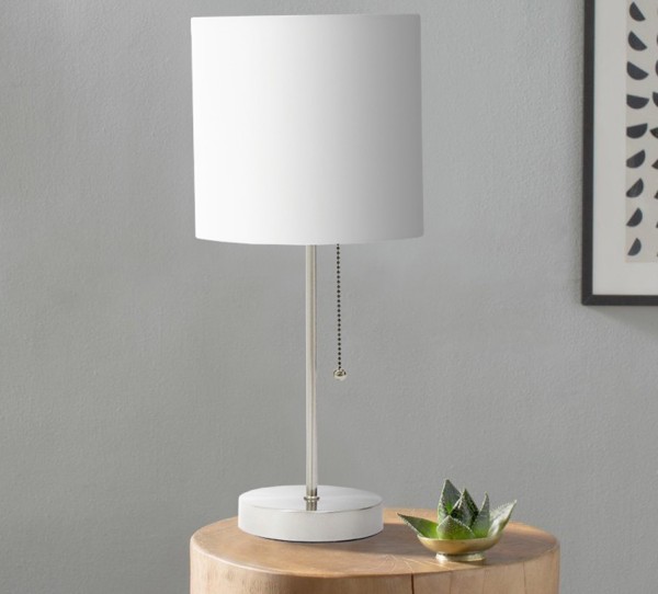 Lamp with metal base