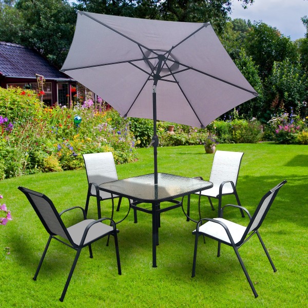 6 Piece Black Steel Outdoor Dining Set - Magasins Hart | Hart Stores