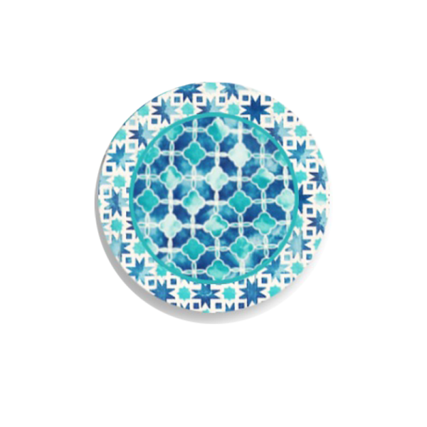 Assiettes rondes martelées en mélamine - Lot de 4