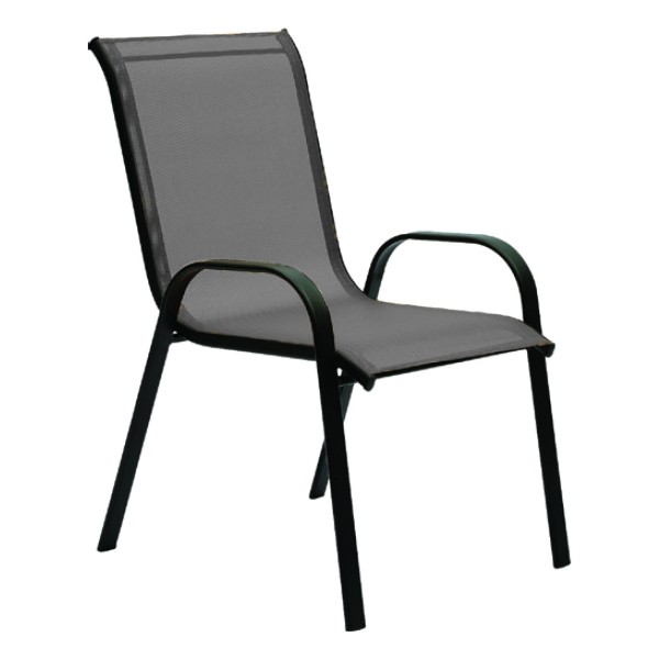 Outdoor Stackable Textilene Chair - Charcoal - Magasins Hart | Hart Stores